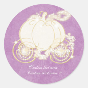 Autocollant Carrosse Doré Violet Princesse Cendril