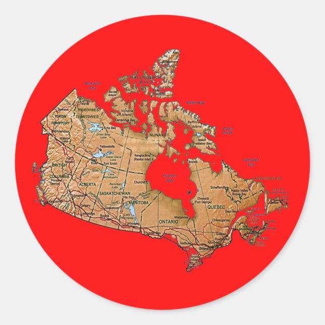 Autocollant Carte Canada (Devant)