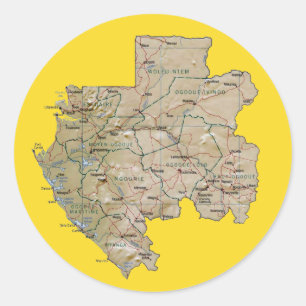 Autocollant carte du Gabon