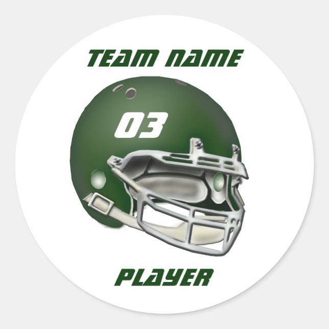 Autocollant casque de football vert (Devant)