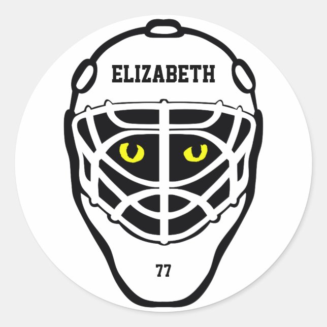 Autocollant casque pour les yeux de chat de hockey (Devant)
