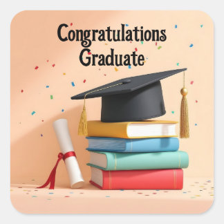 Autocollant Casquette de Remise de Diplômes sur Li