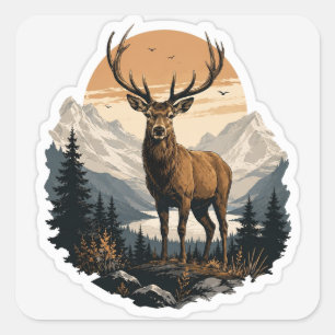 Autocollant Cerf Majestueux Art Vectoriel de la