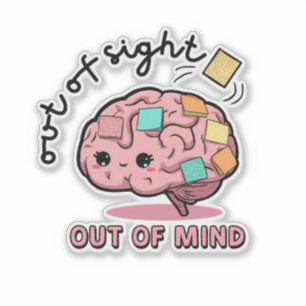 Autocollant Cerveau ADHD Mignon 