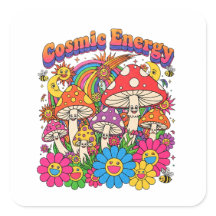 Autocollant CHAMPIGNON ÉNERGIE COSMIQUE