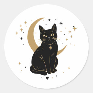 Autocollant chat noir