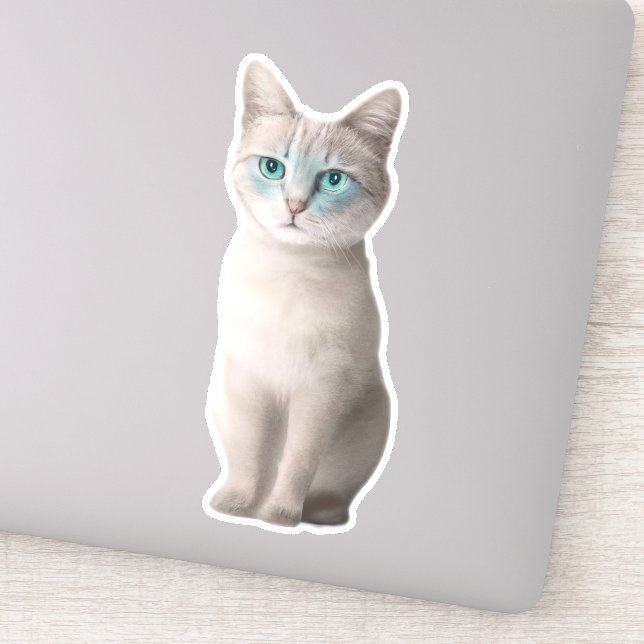 Autocollant chat Ojos Azules - Personnalisable (Détail)