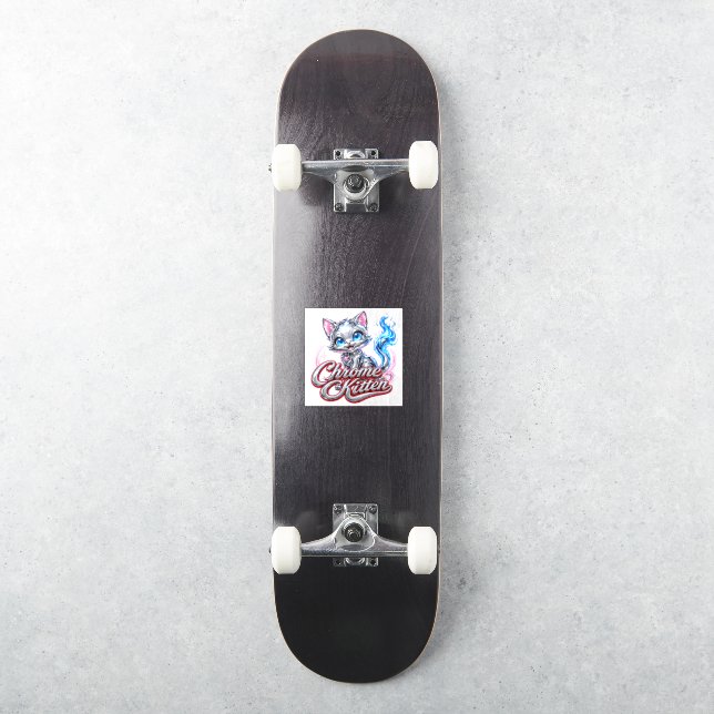 autocollant CHATON CHROMÉ (Skateboard)