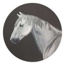 Autocollant Cheval Blanc