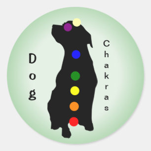 Autocollant Chien Chakras