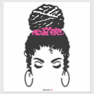 Autocollant Chignon Désordonné Léopard Rose – 2–14