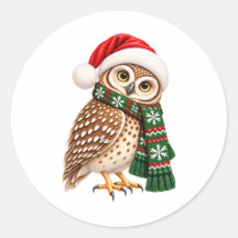 Autocollant Chouette de Noël