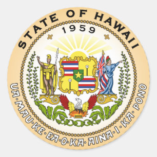 Autocollant circulaire de l'État d'Hawaii