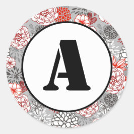 Autocollant circulaire - Fleurs de Noël