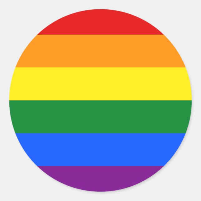Autocollant circulaire Rainbow LGBTQ+ Pride (Devant)
