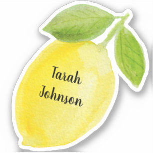 Autocollant citron de nom personnalisé