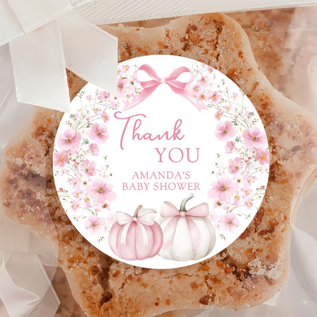 Autocollant Citrouille de Baby shower de la coquet (Créateur téléchargé)