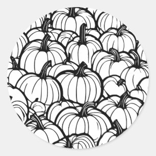 autocollant citrouilles noires et blanches