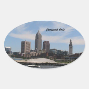 Autocollant Cleveland Ohio Downtown