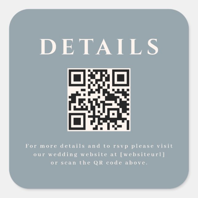 Autocollant Code QR de Mariage (Devant)
