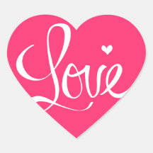 Autocollant Cœur Amour Rose