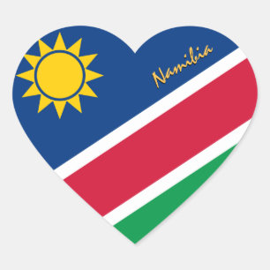 Autocollant cœur de Namibie, Drapeau namibien patr
