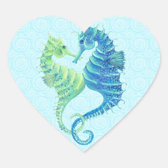 Autocollant Coeur de Seahorse (Devant)
