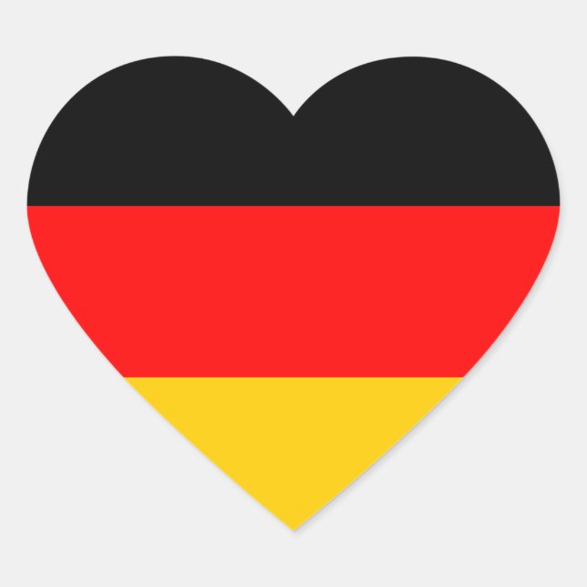 Autocollant Coeur du drapeau allemand (Devant)