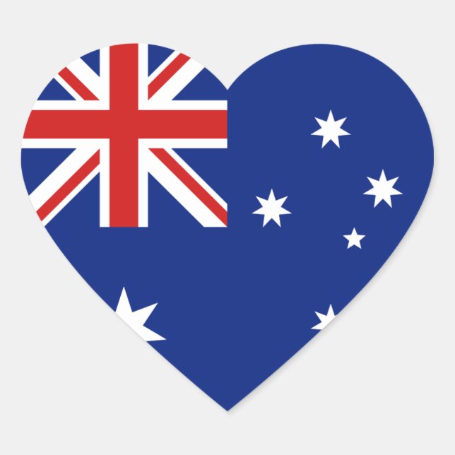 Autocollant Coeur du drapeau australien (Devant)