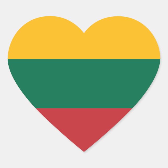 Autocollant Coeur du drapeau lituanien (Devant)