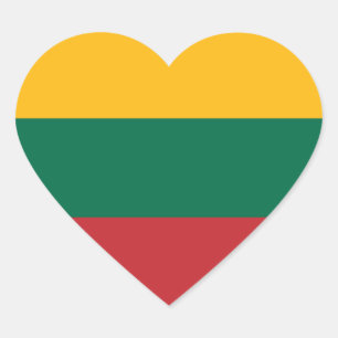 Autocollant Coeur du drapeau lituanien