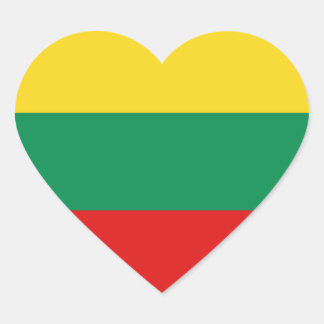 Autocollant Coeur du drapeau lituanien
