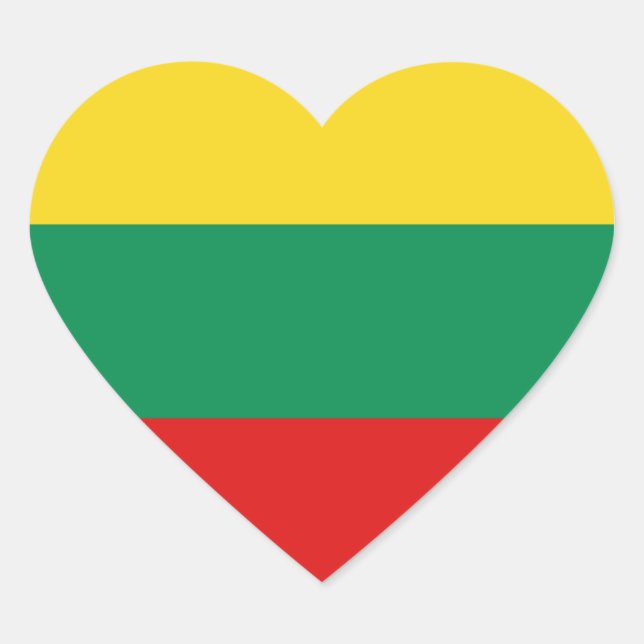Autocollant Coeur du drapeau lituanien (Devant)