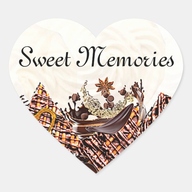 AUTOCOLLANT COEUR EN CHOCOLAT (Devant)