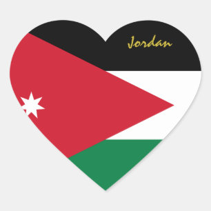 Autocollant cœur jordanien, Drapeau jordanien patr