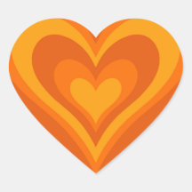 Autocollant Coeur Orange