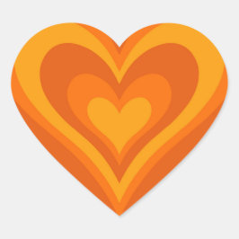 Autocollant Coeur Orange