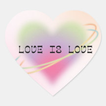 Autocollant Cœur Pastel L'Amour Est L'Amour
