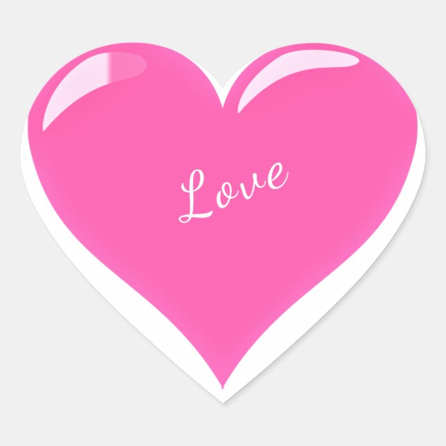 Autocollant Cœur Rose avec Texte Amour - Personnal (Devant)