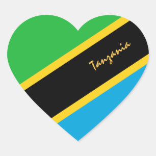 Autocollant cœur Tanzanie, Drapeau tanzanien patri