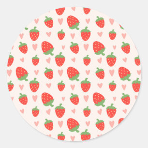 Autocollant Cœurs & Fraises Douces