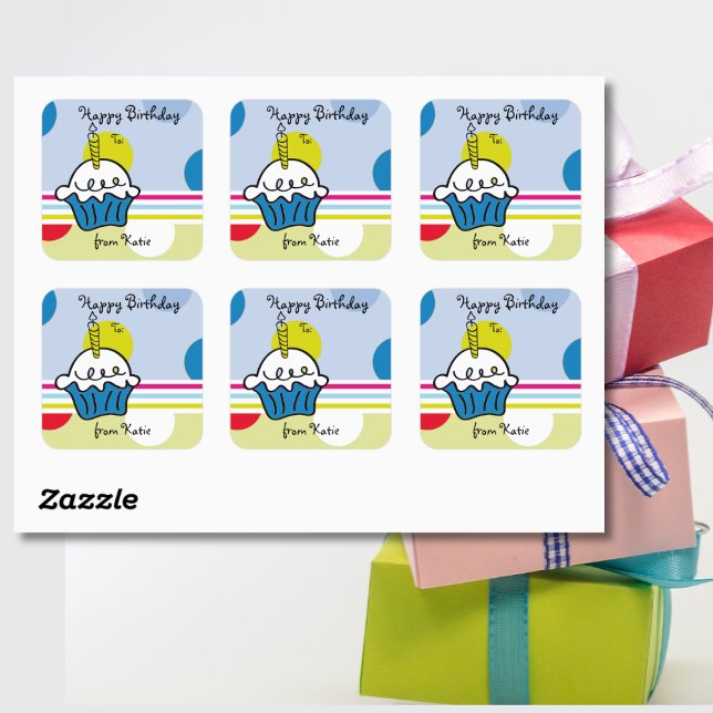 Autocollant coloré Cupcake (Créateur téléchargé)