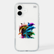 Autocollant coloré Dolphin-Awesome