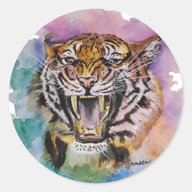 Autocollant coloré en aquarelle (Devant)