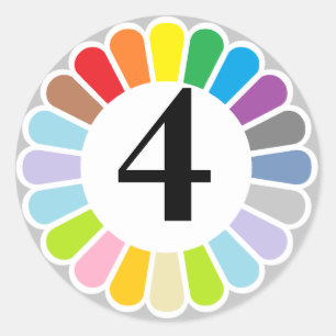 autocollant coloré numéro 4