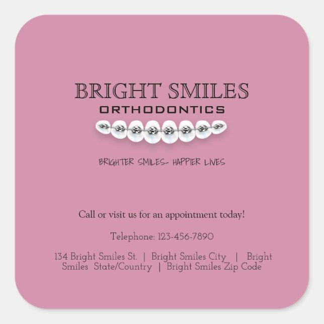 Autocollant commercial Orthodontiste Orthodontique (Devant)