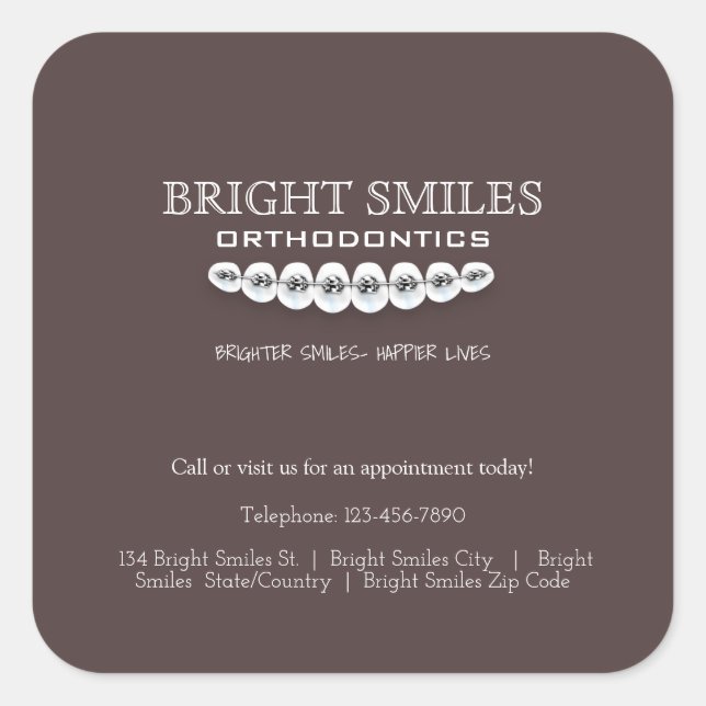 Autocollant commercial Orthodontiste Orthodontique (Devant)