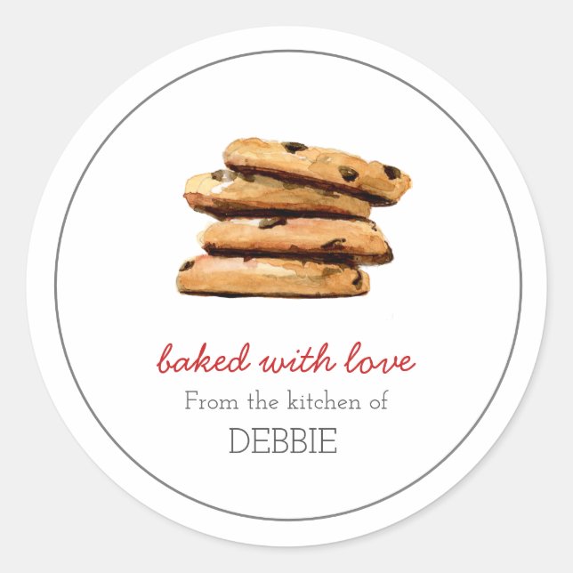 Autocollant COOKIE cuit avec amour boulangers (Devant)