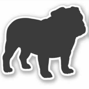 Autocollant Cool de silhouette de Bulldog anglais