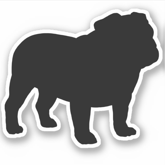 Autocollant Cool de silhouette de Bulldog anglais (Devant)